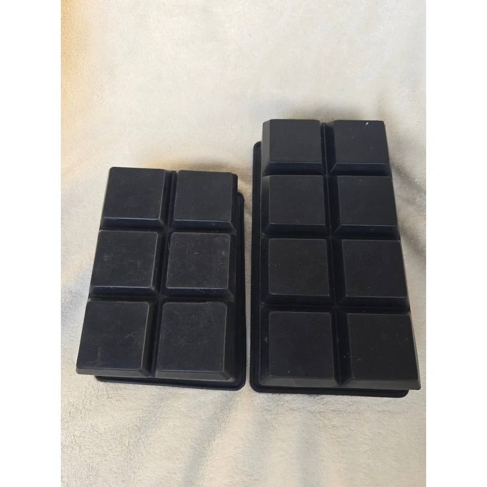 Glacio Silicone Large Ice Cube Trays Black Set of 2 Square Molds for Whiskey